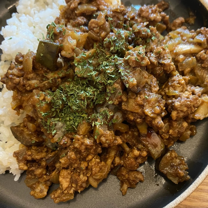 舞茸入り★茄子とひき肉のドライカレー